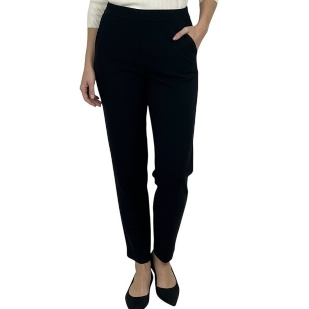Banana Republic Women Black Pull On Tapered Ankle Trousers Size 10 Elastic Waist